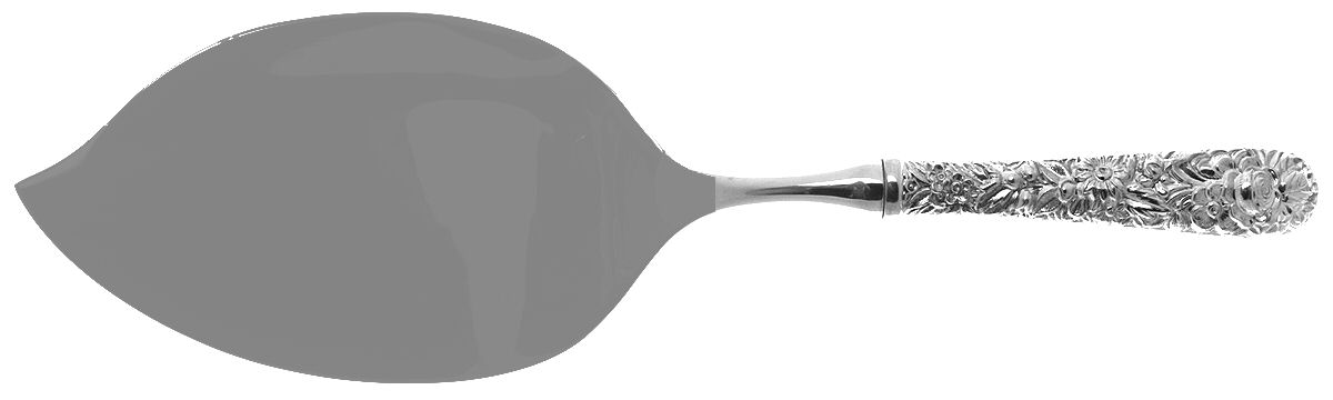 Repousse (Sterling, 1828) Large Hollow Handle Fish Serving Knife by Kirk Stieff-1