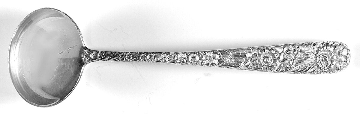 Repousse (Sterling, 1828) Sauce Ladle, Solid Piece by Kirk Stieff-1