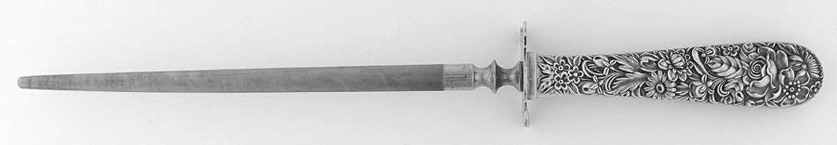 Repousse (Sterling, 1828) Large Steel Rod Knife Sharpener by Kirk Stieff-1