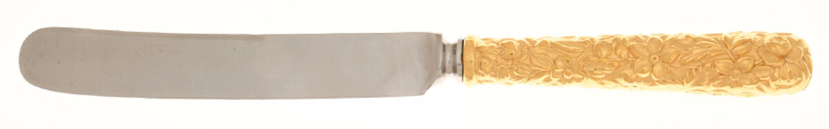 Repousse-Gold Vermeil (Sterling) Old French Hollow Knife, Full Repousse by Kirk Stieff-1