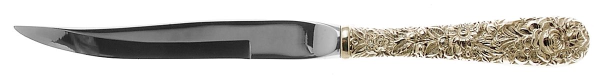 Repousse-Gold Vermeil (Sterling) Individual Steak Knife w/Bevel Blade by Kirk Stieff-1