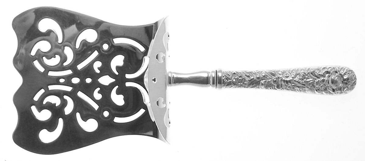 Repousse-Gold Vermeil (Sterling) Hollow Asparagus Server with Silverplate Hood by Kirk Stieff-1