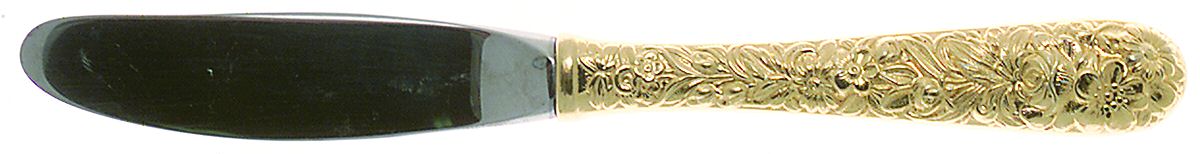 Repousse-Gold Vermeil (Sterling) Modern Hollow Butter Spreader (Stainless) by Kirk Stieff-1