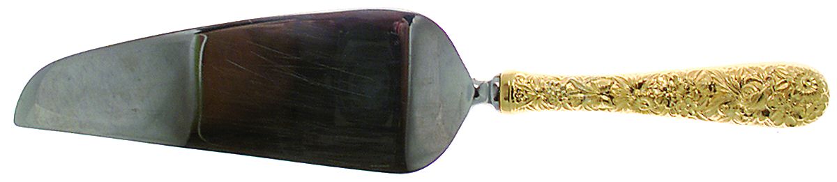 Repousse-Gold Vermeil (Sterling) Pie & Cake Server with Stainless Blade by Kirk Stieff-1