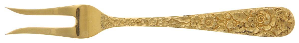 Repousse-Gold Vermeil (Sterling) Lemon Fork by Kirk Stieff-1