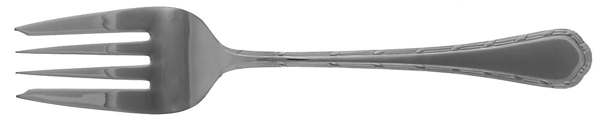 Ribbon Reed (Stainless) Medium Solid Cold Meat Serving Fork by Kirk Stieff-1