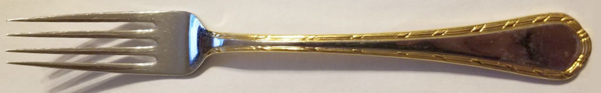 Ribbon Reed (Stainless-Gold Accent) Fork by Kirk Stieff-1