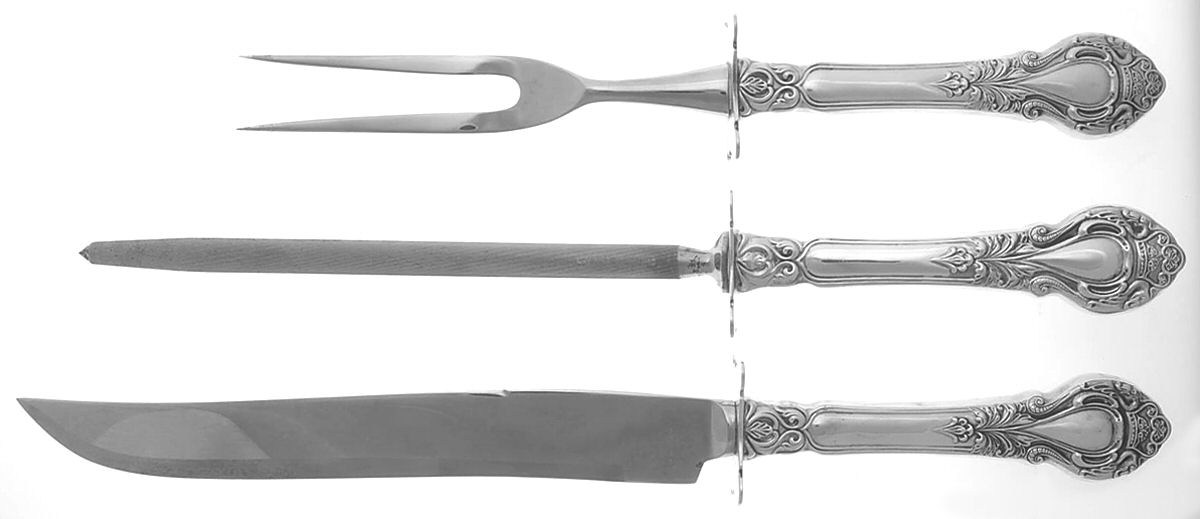 Royal Dynasty (Sterling, 1966) (3 Pc)Carving Set-Lg Stnbl/Roast w/Sterling Guard by Kirk Stieff-1