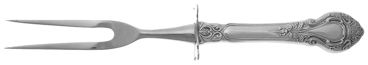 Royal Dynasty (Sterling, 1966) Lg Carving/Roast Fork-Stn Prong w/Sterling Guard by Kirk Stieff-1
