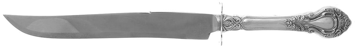 Royal Dynasty (Sterling, 1966) Large Carving/Roast Knife StnlBl w/Sterling Guard by Kirk Stieff-1