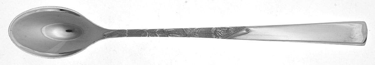 Rose Motif (Sterling, 1954, No Monograms) Iced Tea Spoon by Kirk Stieff-1