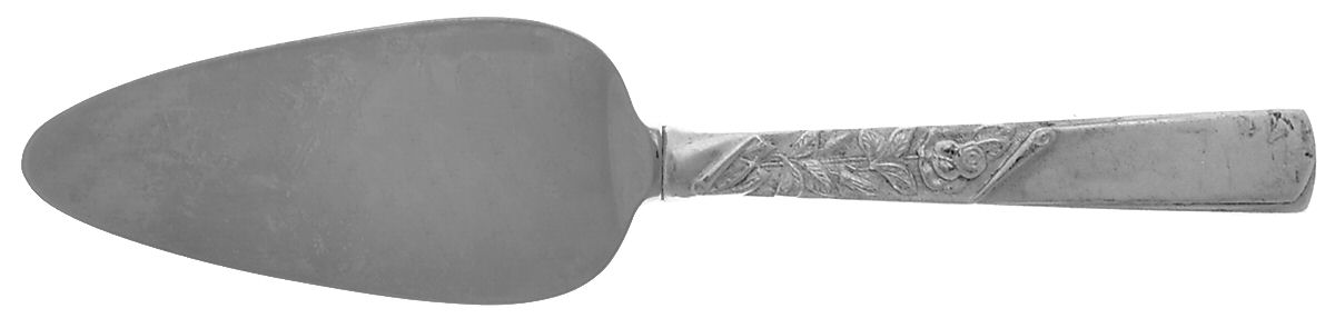 Rose Motif (Sterling, 1954, No Monograms) Cheese Server with Stainless Blade by Kirk Stieff-1