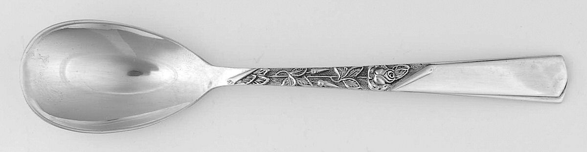 Rose Motif (Sterling, 1954, No Monograms) Sugar Spoon by Kirk Stieff-1