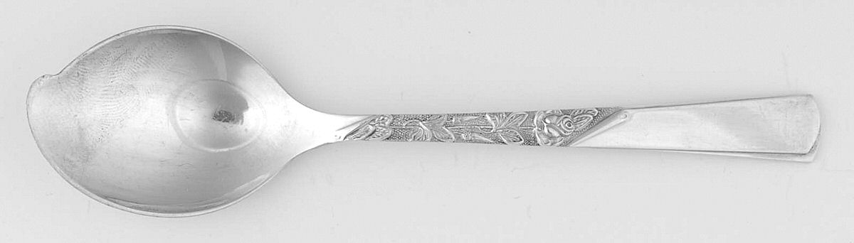 Rose Motif (Sterling, 1954, No Monograms) Large Solid Jelly Server by Kirk Stieff-1