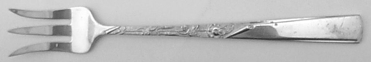 Rose Motif (Sterling, 1954, No Monograms) Cocktail/Seafood Fork by Kirk Stieff-1