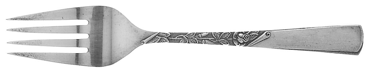 Rose Motif (Sterling, 1954, No Monograms) Individual Salad Fork by Kirk Stieff-1