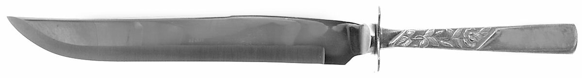 Rose Motif (Sterling, 1954, No Monograms) Large Stainless Blade Roast Carving Knife by Kirk Stieff-1