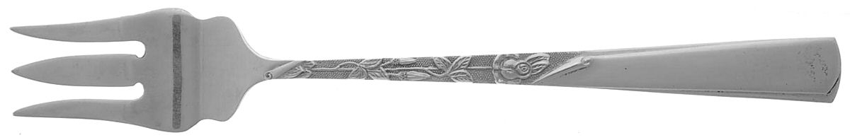 Rose Motif (Sterling, 1954, No Monograms) Short Handle Pickle/Olive Fork by Kirk Stieff-1