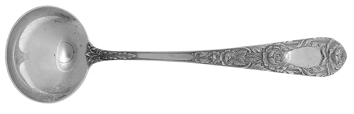 Rose (Sterling, 1937, No Monograms) Solid Gravy Ladle by Kirk Stieff-1
