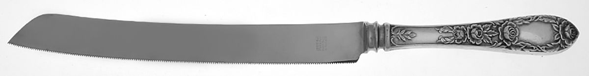 Rose (Sterling, 1937, No Monograms) Wedding Cake Knife with Stainless Blade by Kirk Stieff-1