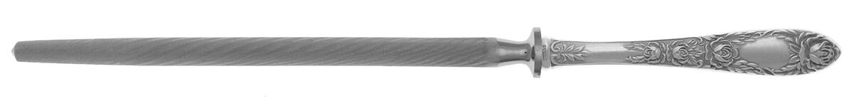 Rose (Sterling, 1937, No Monograms) Sharpener Knife with Steel Rod HC by Kirk Stieff-1