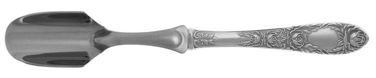 Rose (Sterling, 1937, No Monograms) Cheese Scoop with Stainless Scoop HC by Kirk Stieff-1