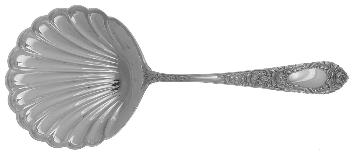 Rose (Sterling, 1937, No Monograms) Solid Bon Bon Spoon by Kirk Stieff-1