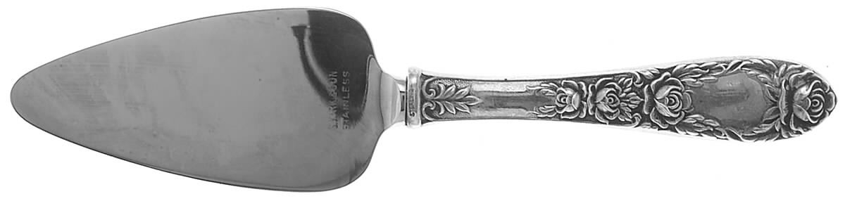 Rose (Sterling, 1937, No Monograms) Cheese Server with Stainless Blade by Kirk Stieff-1