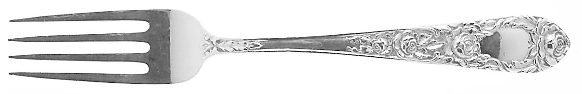 Rose (Sterling, 1937, No Monograms) Youth Fork by Kirk Stieff-1