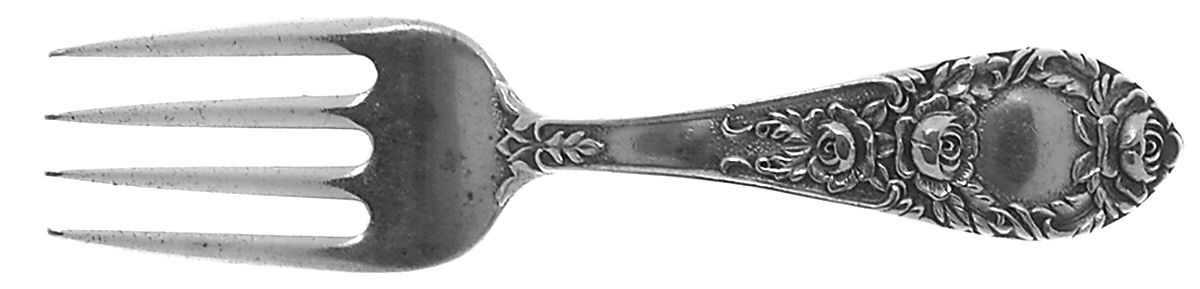 Rose (Sterling, 1937, No Monograms) Small Baby Fork by Kirk Stieff-1