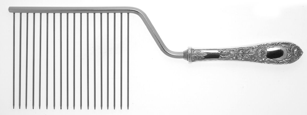 Rose (Sterling, 1937, No Monograms) Cake Breaker with Silverplate Prongs by Kirk Stieff-1