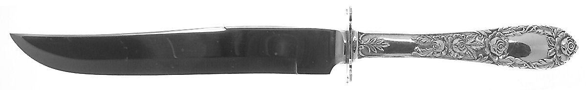 Rose (Sterling, 1937, No Monograms) Small Steak Carving Knife with Stainless Blade by Kirk Stieff-1
