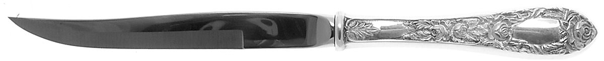 Rose (Sterling, 1937, No Monograms) Individual Steak Knife w/Bevel Blade by Kirk Stieff-1