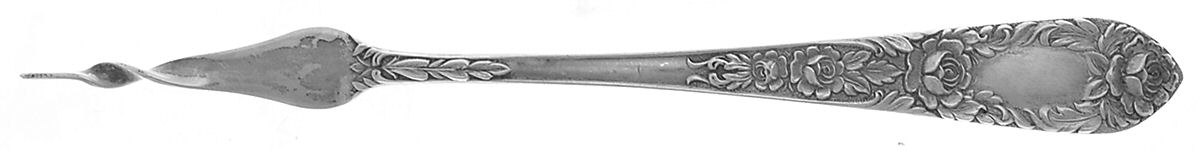 Rose (Sterling, 1937, No Monograms) 1 Twisted Tine Butter Pick by Kirk Stieff-1