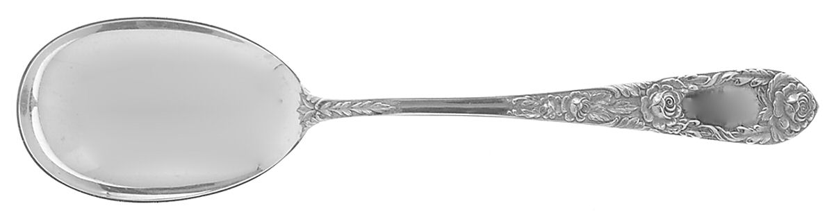 Rose (Sterling, 1937, No Monograms) Solid Serving Spoon by Kirk Stieff-1
