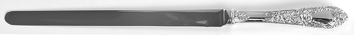 Rose (Sterling, 1937, No Monograms) Ham Slicer Knife with Stainless Blade by Kirk Stieff-1