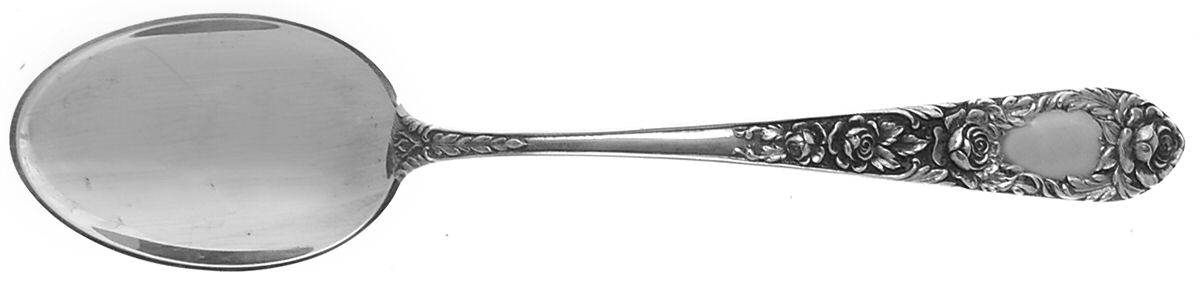 Rose (Sterling, 1937, No Monograms) Place/Oval Soup Spoon by Kirk Stieff-1