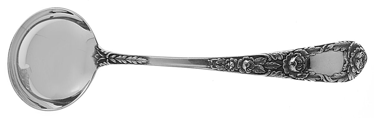 Rose (Sterling, 1937, No Monograms) Solid Gravy Ladle by Kirk Stieff-1