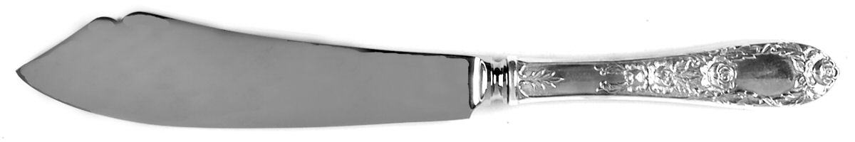 Rose (Sterling, 1937, No Monograms) Cake Slicer with Stainless Blade by Kirk Stieff-1