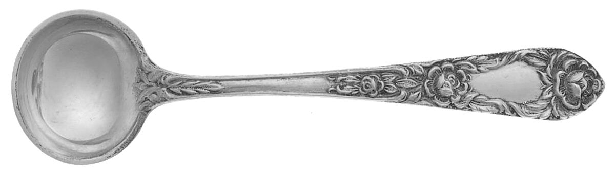 Rose (Sterling, 1937, No Monograms) Individual Salt Spoon by Kirk Stieff-1