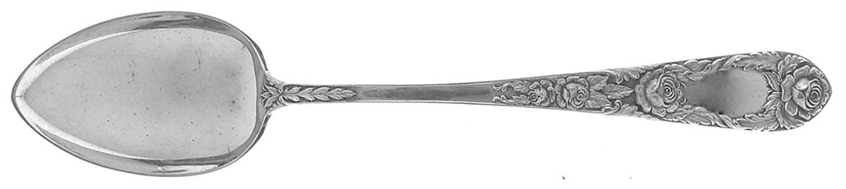 Rose (Sterling, 1937, No Monograms) Dessert/Oval Soup Spoon by Kirk Stieff-1