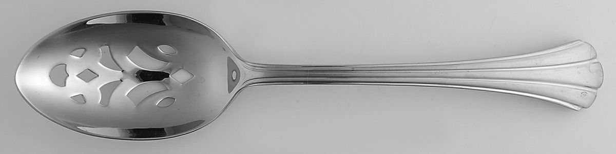 Satin Flutes (Stainless) Pierced Tablespoon (Serving Spoon) by Kirk Stieff-1