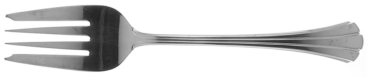 Satin Flutes (Stainless) Medium Solid Cold Meat Serving Fork by Kirk Stieff-1