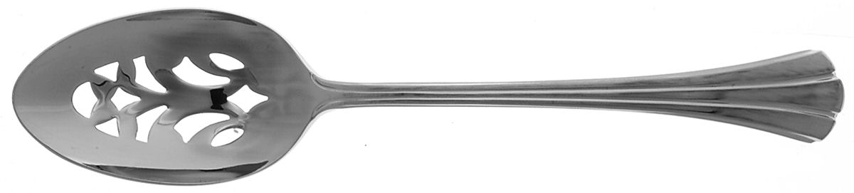 Satin Flutes (Stainless) Pierced Tablespoon (Serving Spoon) by Kirk Stieff-1