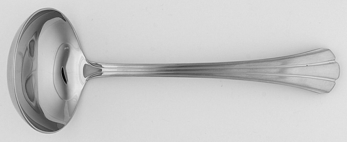 Satin Flutes (Stainless) Solid Gravy Ladle by Kirk Stieff-1