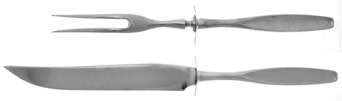 Selene (Sterling, 1975) 2 Piece Small Carving Set W/ Sterling Guard by Kirk Stieff-1
