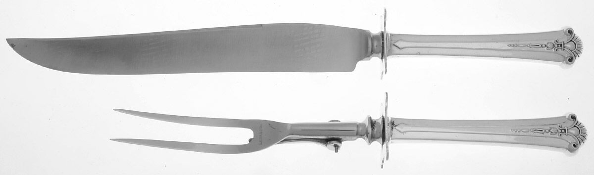Severn-Worthington (Sterling, 1940) (2 Pc)Carving Set-Lg Stnbl/Roast w/Sterling Guard by Kirk Stieff-1