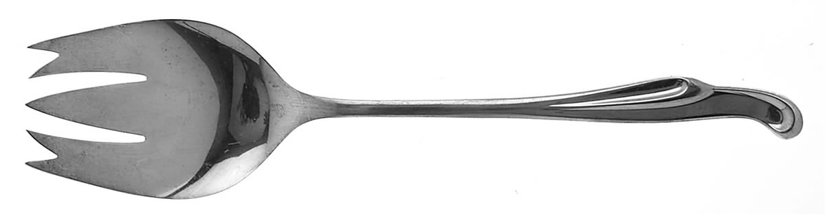 Silver Surf (Sterling, 1956) Medium Solid Cold Meat Serving Fork by Kirk Stieff-1