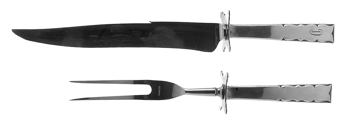 Skylark (Sterling, 1954) Large 2-Piece Roast Carving Set w/Stainless Blade by Kirk Stieff-1