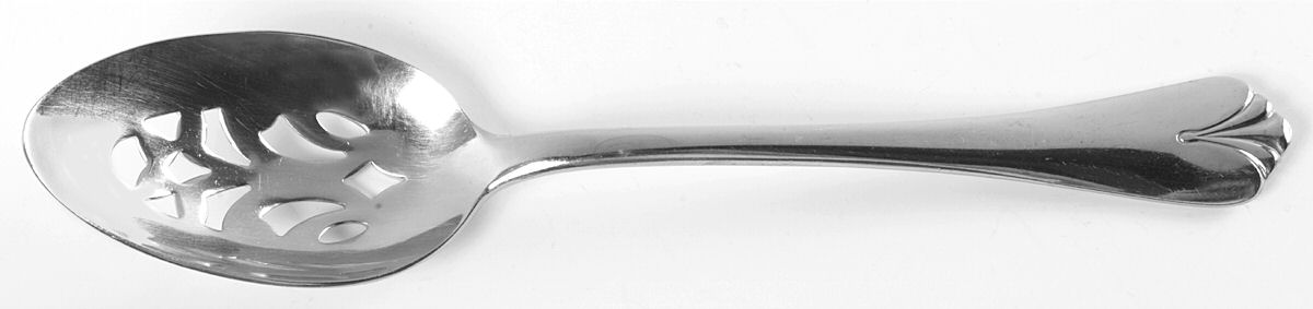 Sprig (Stainless) Pierced Tablespoon (Serving Spoon) by Kirk Stieff-1